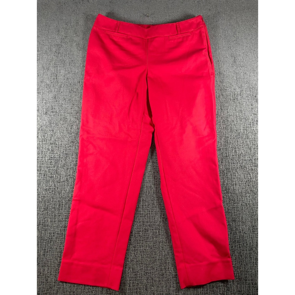 White House Black Market Red Slim Ankle Pants Size 8R Side Zip Pants Office